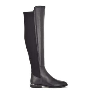 Nine West Allair Stretch Back Over The Knee Boot Black Side Zip Size 7M